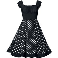 Belsira - Rockabilly Kleid knielang - Schulterfreies Swing-Kleid - XS bis 3XL - für Damen - Größe M - schwarz/weiß von Belsira