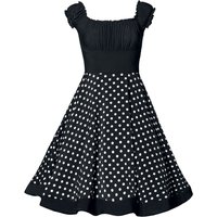 Belsira - Rockabilly Kleid knielang - Schulterfreies Swing-Kleid - XS bis 3XL - für Damen - Größe S - schwarz/weiß von Belsira