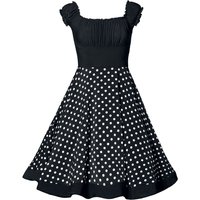 Belsira - Rockabilly Kleid knielang - Schulterfreies Swing-Kleid - XS bis 3XL - für Damen - Größe XL - schwarz/weiß von Belsira