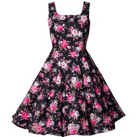 Belsira - Rockabilly Kleid knielang - Swing-Blumenkleid - S bis 4XL - für Damen - Größe M - multicolor von Belsira