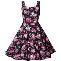 Belsira - Rockabilly Kleid knielang - Swing-Blumenkleid - S bis 4XL - für Damen - Größe XL - multicolor von Belsira