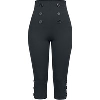 Belsira - Rockabilly Stoffhose - Caprihose - XS bis XL - für Damen - Größe L - schwarz von Belsira