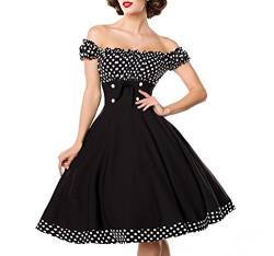 Belsira Schulterfreies Swing-Kleid Frauen Mittellanges Kleid schwarz/wei? L von Belsira