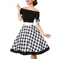 Belsira Schulterfreies Swing-Kleid Frauen Mittellanges Kleid schwarz/wei? L von Belsira