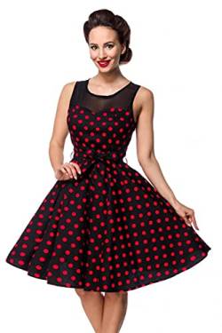 Belsira Swing-Kleid mit Mesheinsatz Frauen Mittellanges Kleid schwarz/rot 3XL von Belsira