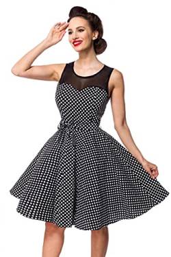 Belsira Swing-Kleid mit Mesheinsatz Frauen Mittellanges Kleid schwarz/weiß S von Belsira