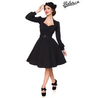 Damen Retro Kleid mit langen Ärmel mit Gürtel von Belsira