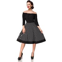 Schulterfreies Swing-Kleid mit Punkten von Belsira