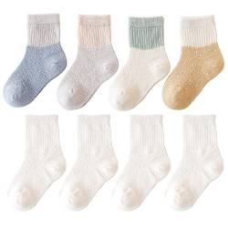 Belsmi 8-Pack Baby Boy Mädchen Knie High Strumpf Dünne Sommer Mesh Griffe Neugeborene Kleinkind Baumwolle Tube Socken (as3, age, 1_year, 3_years, Dünn Mehr A) von Belsmi