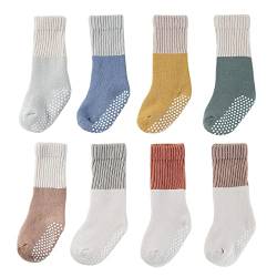 Belsmi Baby Mädchen Jungen Socken Anti Rutsch Dicke Winter Warm Lang kniehohe Strumpf Röhrensocken Manschette Baumwolle (DE/NL/SE/PL, Alter, 1 Jahr, 3 Jahre, Stil H) von Belsmi