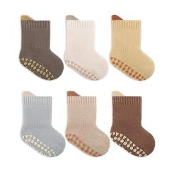 Belsmi Baby Mädchen Jungen Socken Anti Rutsch Dicke Winter Warm Lang kniehohe Strumpf Röhrensocken Manschette Baumwolle 6er Pack (DE/NL/SE/PL, Alter, 1 Jahr, 3 Jahre, Stil X) von Belsmi