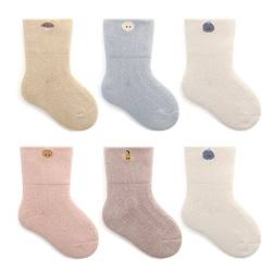 Belsmi Baby Mädchen Jungen Socken Dicke Winter Warm Lang kniehohe Strumpf Röhrensocken Manschette Baumwolle 8er Pack (DE/NL/SE/PL, Alter, 1 Jahr, 3 Jahre, Stil E) von Belsmi