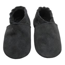 Bemesu Baby Krabbelschuhe Lauflernschuhe Lederpuschen Kinder Hausschuhe aus weichem Leder Einfarbig Schlammfarbe (L, 12-18 M, EU 21-22) von Bemesu