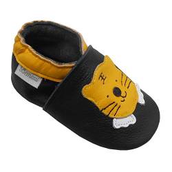 Bemesu Weiche Sohle Leder Babyschuhe Lauflernschuhe Krabbelschuhe Kleinkind Kinderschuhe Hausschuhe Schwarz Tiger (S, 0-6 M, EU 18-19) von Bemesu