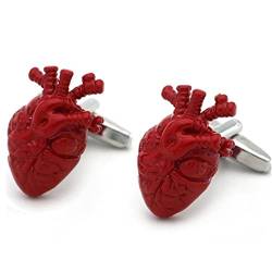 Arzt-manschettenknöpfe 1 Paar Kupferne Rote Herz-manschettenknöpfe Anatomie-chirurg-jewerly-geschenk von Bemvp