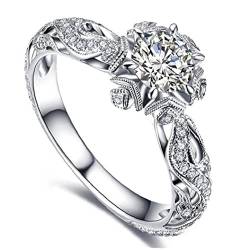 Bemvp 1 Stücke Aushöhlen Ring Ring Diamant Cluster Ring Engagement Hochzeit Schmuck Zubehör Stapelbare Ringe Schmuck Geschenk Für Frauen Mädchen von Bemvp