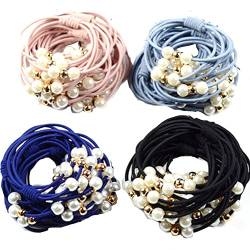Pearl Perlen 10pcs Elastisches Haarbandseil Für Brötchen Pferdeschwanzhalter Haarkrawatte Für Frauen Mädchen Kinder von Bemvp