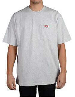 Ben Davis Herren Classic Label Kurzarm Heavy Duty T-Shirt, aschgrau, Groß von Ben Davis