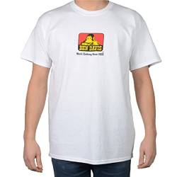 Ben Davis Herren-T-Shirt mit klassischem Logo, schwere Baumwolle, Weiss/opulenter Garten, Mittel von Ben Davis