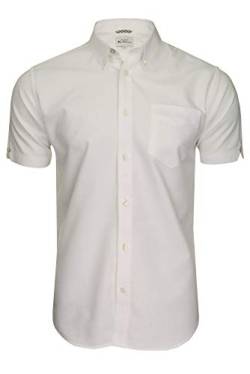 Ben Sherman Herren Freizeithemden Button-Down-Kragen Kurzarm (White (Embroidered Pocket Logo)) L von Ben Sherman