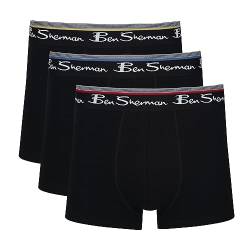 Ben Sherman Herren Men's Boxer Shorts in Black | Soft Touch Cotton Rich Trunks with Elasticated Waistband Boxershorts, Black, von Ben Sherman