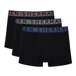Ben Sherman Herren Men's Boxer Shorts in Black | Soft Touch Cotton Rich Trunks with Elasticated Waistband Boxershorts, Black, von Ben Sherman