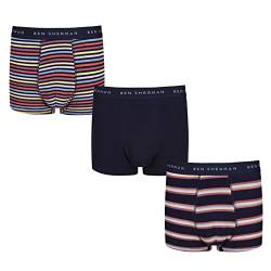 Ben Sherman Herren Mens Super Soft Boxer Shorts with Elasticated Waistband Boxershorts, Gestreift, S von Ben Sherman