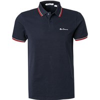 Ben Sherman Herren Polo-Shirt blau Baumwoll-Piqué von Ben Sherman