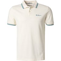 Ben Sherman Herren Polo-Shirt weiß Baumwoll-Piqué von Ben Sherman