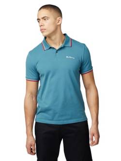 Ben Sherman Herren-Poloshirt, kurzärmelig, normale Passform, Blaugrün 2, L von Ben Sherman