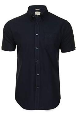 Ben Sherman Herrenhemd mit Button-Down-Kragen, Oxford-Gewebe, kurzärmlig (Dark Navy (Embroidered Pocket Logo)) M von Ben Sherman