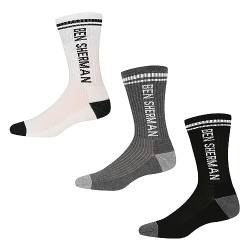 Ben Sherman Mens Sport Socks in Black/White/Grey Marl | Mid Calf in Thick Comfortable Fabric Sportsocken für Herren in Schwarz/Weiß/Grau meliert, von Ben Sherman