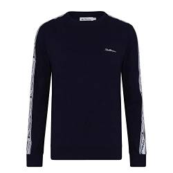 Herren Ben Sherman Langarm-Lounge-Oberteil in Schwarz mit Rundhalsausschnitt und Markenlogo auf der Brust - Super weiche und Bequeme Loungewear aus 100% Baumwolle von Ben Sherman