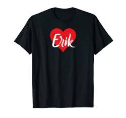 Ich Liebe Erik Vorname Tshirt Liebe Herz T-Shirt von Benannte Personalisierte Herz Tees