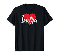 Ich Liebe Indra Vorname Tshirt Liebe Herz T-Shirt von Benannte Personalisierte Herz Tees