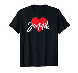 Ich Liebe Jannik Vorname Tshirt Liebe Herz T-Shirt von Benannte Personalisierte Herz Tees