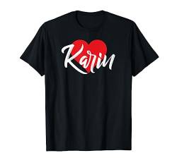 Ich Liebe Karin Vorname Tshirt Liebe Herz T-Shirt von Benannte Personalisierte Herz Tees