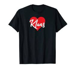 Ich Liebe Klaas Vorname Tshirt Liebe Herz T-Shirt von Benannte Personalisierte Herz Tees