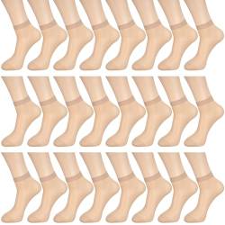 Bencailor 24 Paar Damen Sheer Ankle Socks Dünne Nylonsocken für Frauen Transparente Hohe Strumpfwaren Strümpfe für Mädchen, Medium Nude, Einheitsgröße von Bencailor