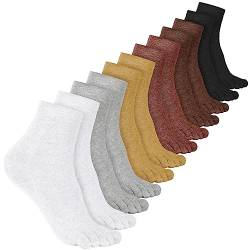 Bencailor 6 Paar Fünf Zehensocken Baumwollsocken für Damen Herren (Retro Farbe) von Bencailor