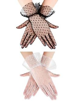 Bencailor Damen Spitzen Handschuhe 2 Paar Vintage Mesh Opera Handschuhe Netzhandschuhe von Bencailor