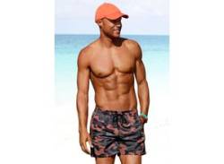 Badeshorts BENCH. "Jones" Gr. L (52), N-Gr, orange (schwarz, orange) Herren Badehosen Badeshorts von Bench