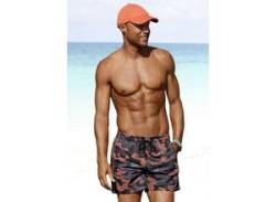 Badeshorts BENCH. "Jones" Gr. XXL (58/60), N-Gr, orange (schwarz, orange) Herren Badehosen Badeshorts von Bench