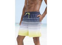 Badeshorts BENCH. "Sunset" Gr. XL (54/56), N-Gr, grau (grau, gelb) Herren Badehosen Badeshorts von Bench