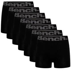 Bench,Herren Everyday Essentials Multipack Breathable Cotton Boxer Jersey Shorts, klassische Passform 7, 9 & 10er Pack Casual Trunks, Unterwäsche Geschenkset, S, M, L, XL, XXL,7er Pack,schwarz von Bench