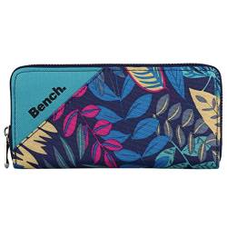 Bench Große XXL Damen Geldbörse Portemonnaie Brieftasche Reißverschluss Clutch, Farbe:Blau von Bench