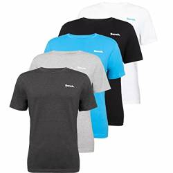 Bench - Herren Everyday Essentials Multipack Lounge Rundhals T-Shirt Set – Packung mit 3, 5 oder 10 kurzärmeligen T-Shirts in klassischer Passform in verschiedenen Farben, Berrick / sortiert, S von Bench