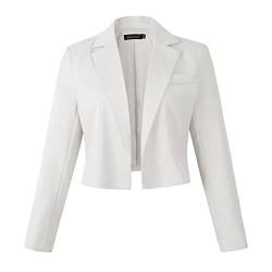 Beninos Damen-Blazer, langärmelig, vorne offen, bauchfrei, Weiss/opulenter Garten, S von Beninos