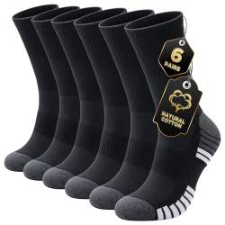 Benirap Socken Herren Damen 43-46 35-38, Winter Wandersocken 6 Paar Baumwolle Sportsocken Atmungsaktiv Arbeitssocken 39-42 47-50 47-49 Laufsocken Verstärkte Sneaker Fahrradsocken von Benirap