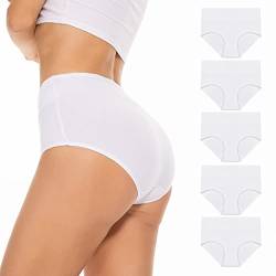 Benirap Unterhosen Damen, Unterwäsche Weich Baumwolle, 5er Pack Stretch Hohe Taille Slips, Hipster Unterwäsche Damen, Atmungsaktive Unterwäsche Frauen Panties, für Frauen Geburtstag von Benirap